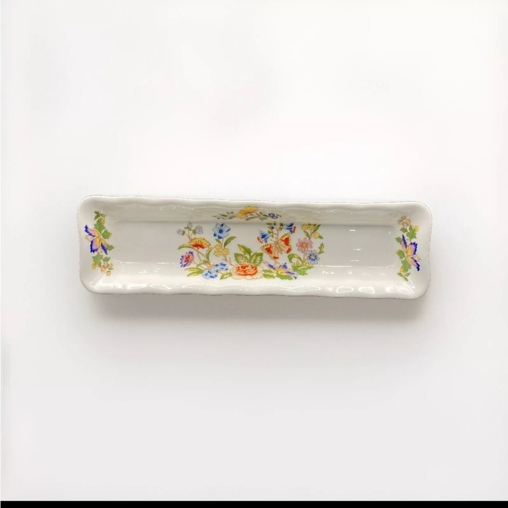 Aynsley English Fine Bone China Cottage Garden Mint/Pen‎ Tray